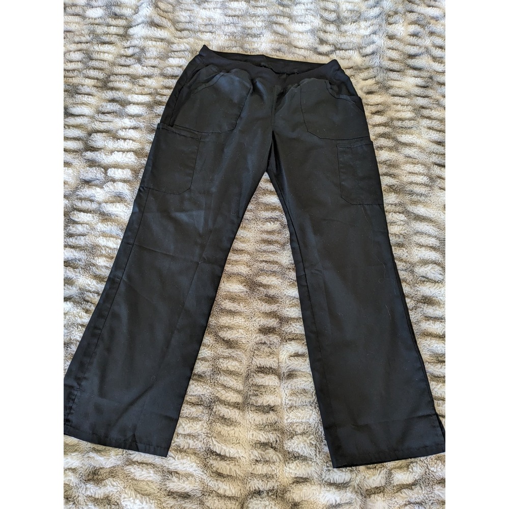 Cherokee Workwear Professionals Black Scrub Pants Cargo Knit Waist WW210 Large